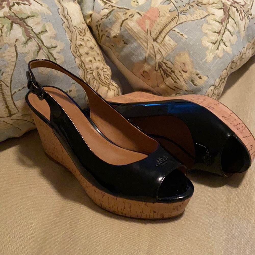 Coach patent leather wedges 9 women’s Shoe